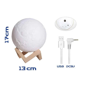 Luminária de Lua com Umidificador de Ar Ultrassônico