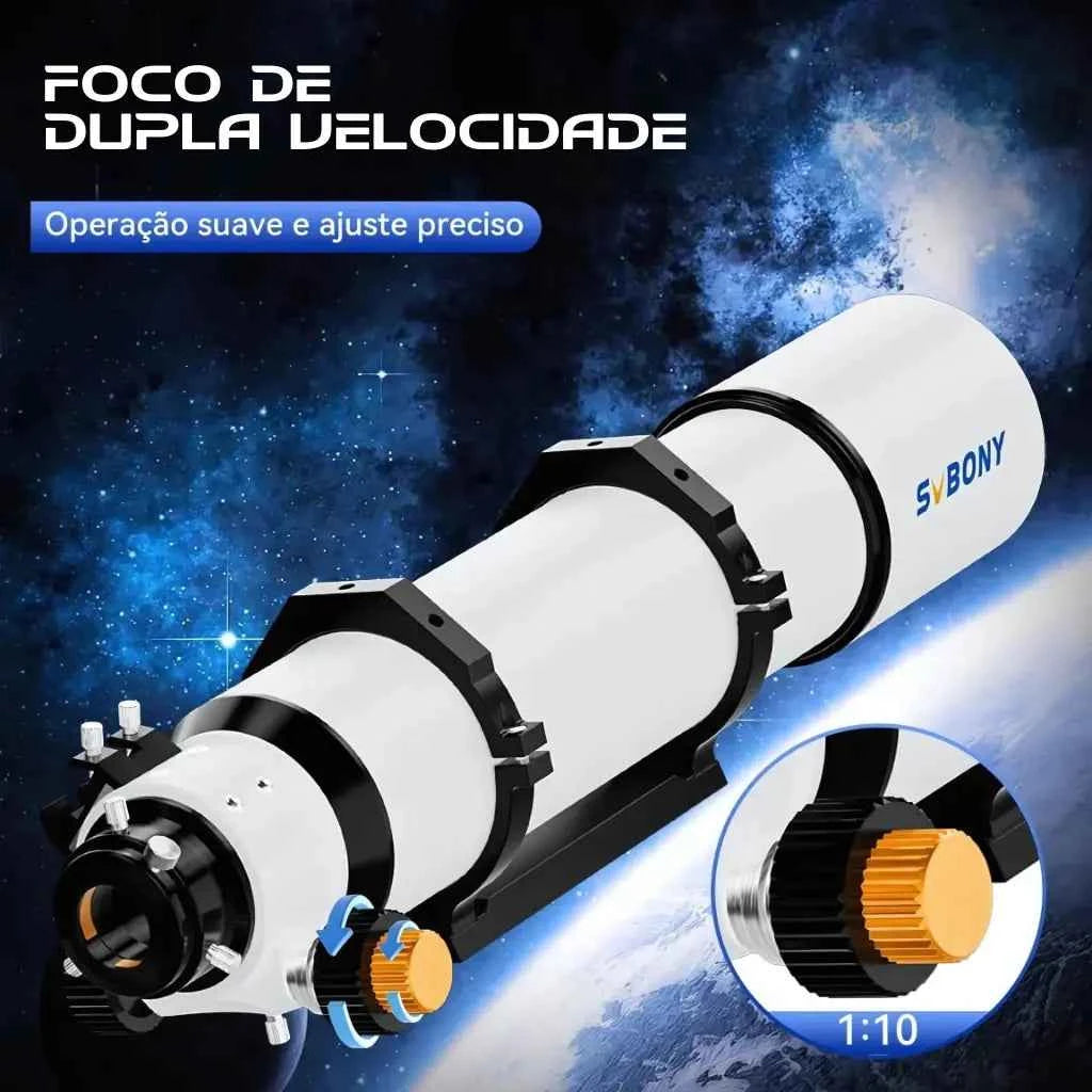 Telescópio Refrator Svbony SV48P 102mm com Tripé e Montagem SV225