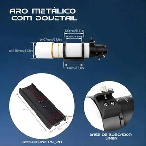 Telescópio Refrator 90mm com Montagem Altazimute e Tripé