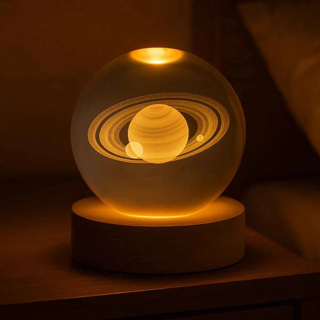 Mini Luminária 3D de Cristal Astronômica