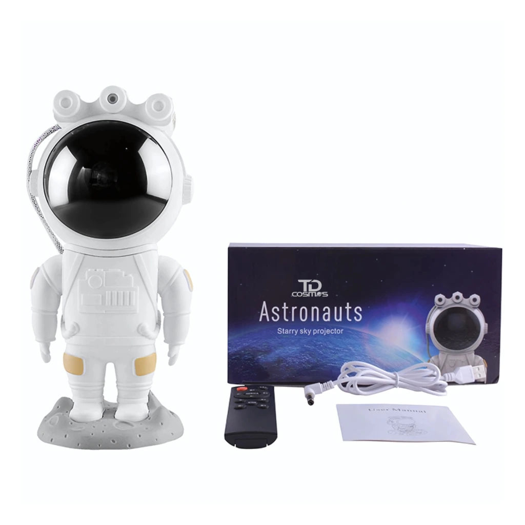 Luminária Astronauta Projetor de Galáxias com Controle Remoto