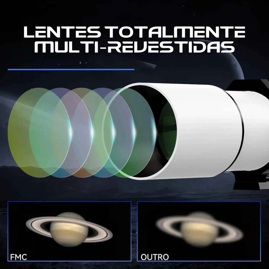 Telescópio Refrator 102mm com Montagem Altazimute e Tripé