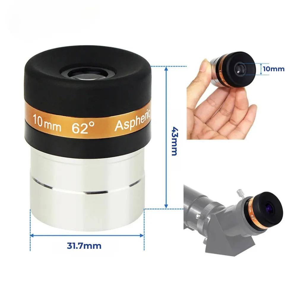 Ocular SVBONY WA 62° Asférica HD 10mm 1,25"