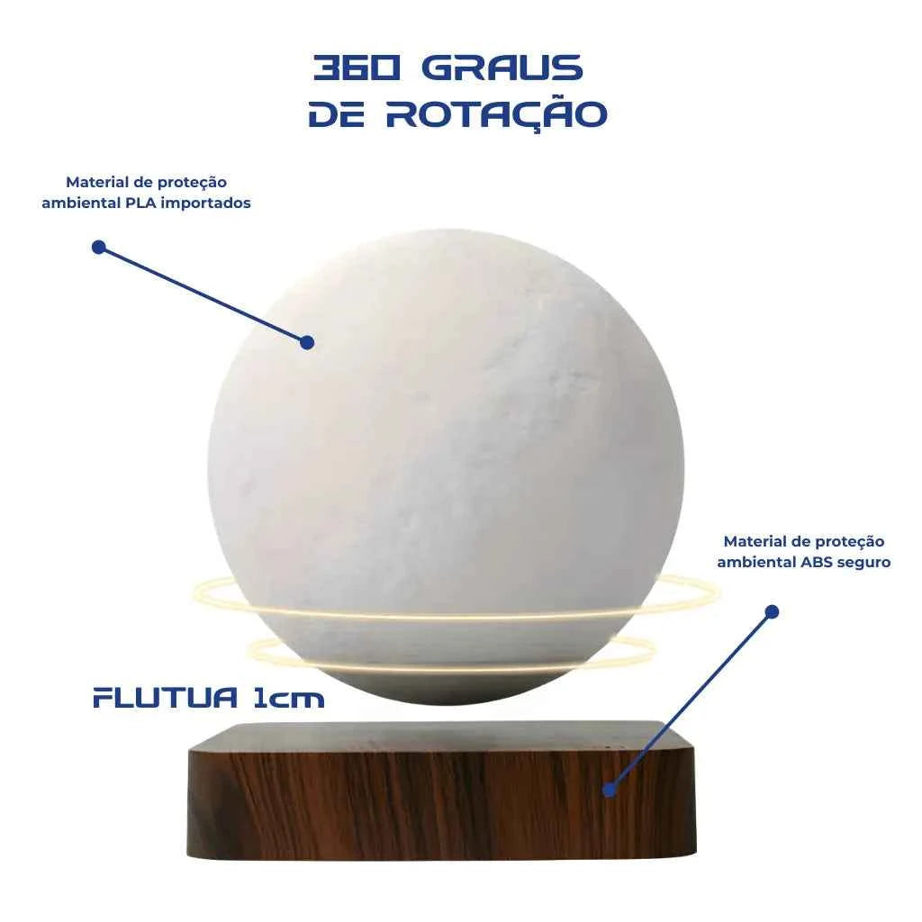 Luminaria de Lua Touch com Levitação Magnética