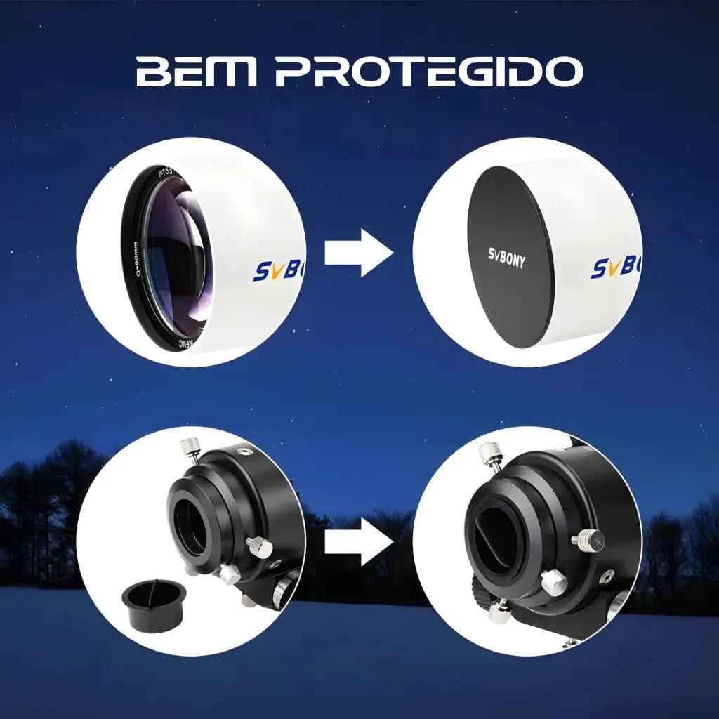 Telescópio Refrator Svbony SV48P 90mm com Tripé e Montagem SV225