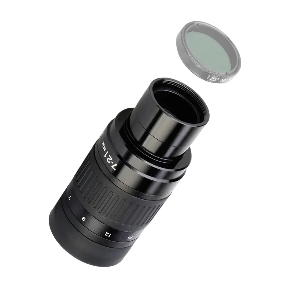 Ocular Zoom Preta de 1.25 Polegadas e 7-21mm